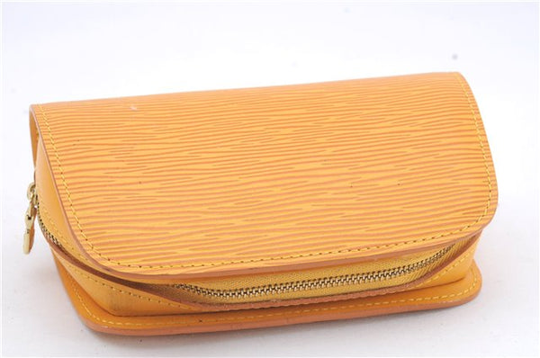 Authentic Louis Vuitton Epi Dauphine Cosmetic Pouch Yellow M48449 LV 6324D