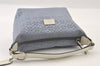 Authentic COACH Signature Hand Bag Pouch Purse Canvas Leather Light Blue 6325I