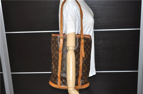 Authentic LOUIS VUITTON Monogram Bucket GM Shoulder Bag M42236 LV 6326C