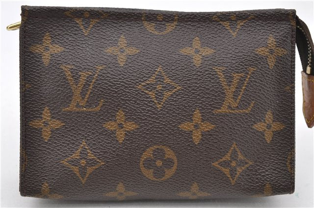 Auth LOUIS VUITTON Monogram Poche Toilette 15 Cosmetics Pouch M47546 LV 6335C
