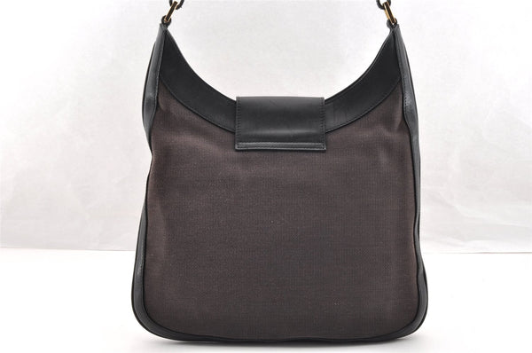 Authentic GUCCI Vintage Shoulder Bag Purse Canvas Leather 0014129 Brown 6337I