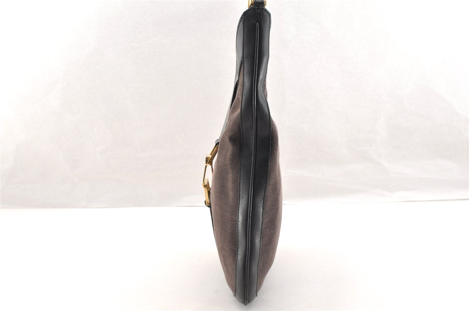 Authentic GUCCI Vintage Shoulder Bag Purse Canvas Leather 0014129 Brown 6337I