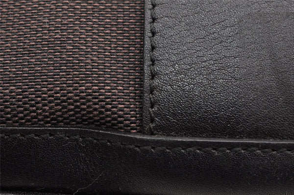 Authentic GUCCI Vintage Shoulder Bag Purse Canvas Leather 0014129 Brown 6337I