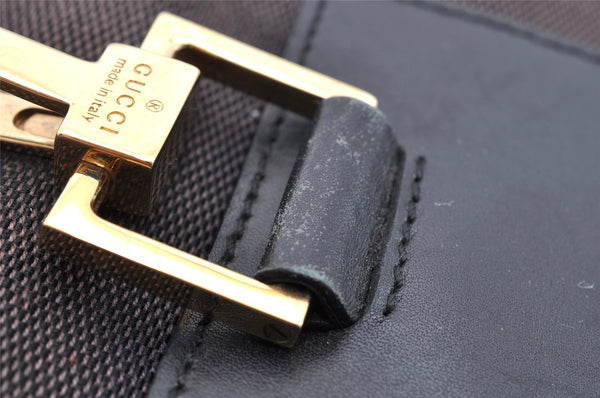 Authentic GUCCI Vintage Shoulder Bag Purse Canvas Leather 0014129 Brown 6337I