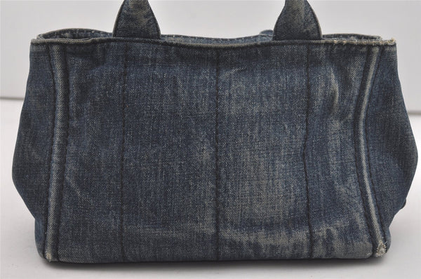 Authentic PRADA Vintage Canapa SS Denim 2Way Shoulder Hand Bag Purse Blue 6338I