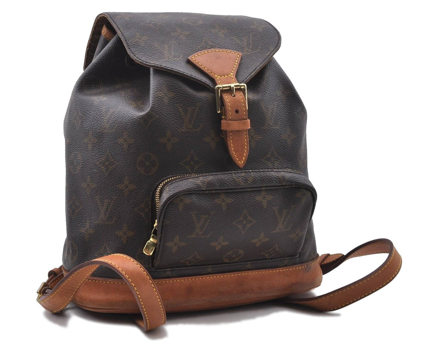Authentic LOUIS VUITTON Monogram Montsouris MM Backpack M51136 LV 6343C