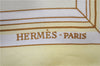 Authentic HERMES Carre 90 Scarf "QUAI AUX FLEURS" Silk Yellow 6343D