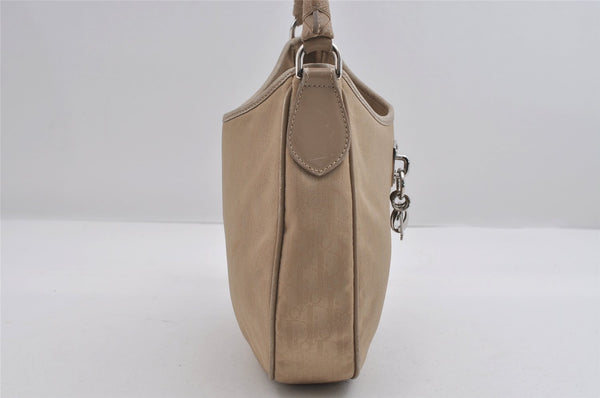 Authentic Christian Dior Trotter Shoulder Hand Bag Nylon Leather Beige CD 6343I