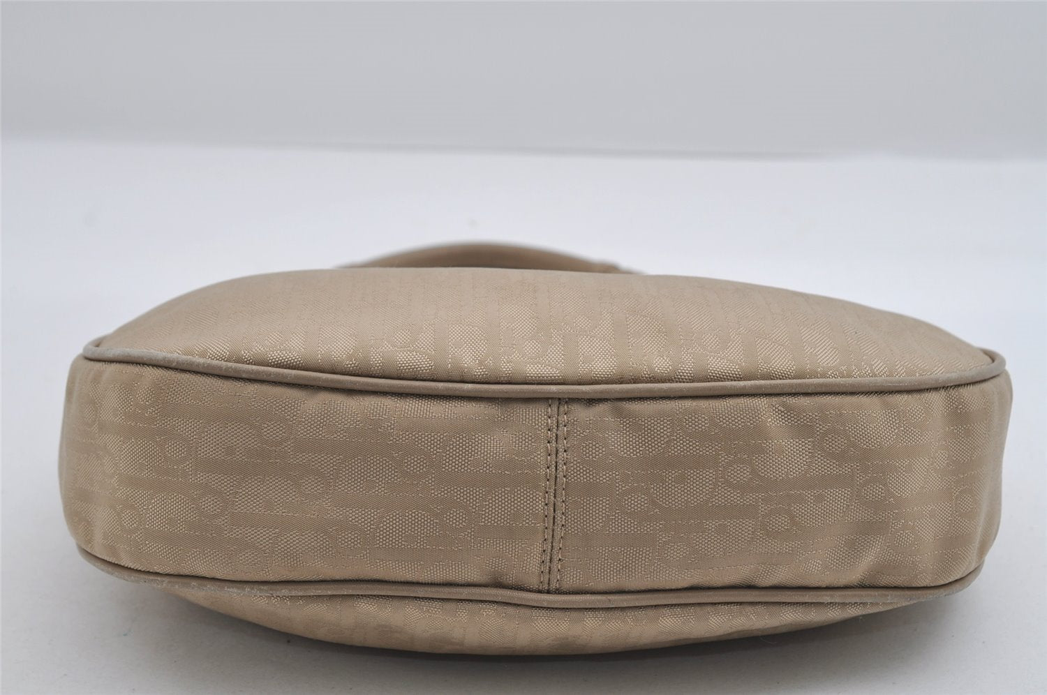 Authentic Christian Dior Trotter Shoulder Hand Bag Nylon Leather Beige CD 6343I