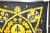 Authentic HERMES Carre 90 Scarf "PRINCES DU SOLEIL LEVANT" Silk Black PB 6344D