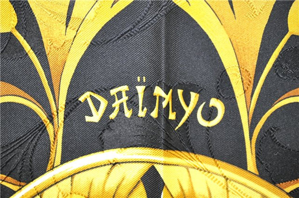 Authentic HERMES Carre 90 Scarf "PRINCES DU SOLEIL LEVANT" Silk Black PB 6344D