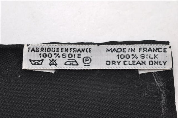 Authentic HERMES Carre 90 Scarf "PRINCES DU SOLEIL LEVANT" Silk Black PB 6344D