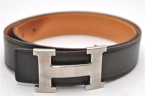 Authentic HERMES Constance Ladies Leather Belt Size 75cm 29.5" Dark Brown 6345D