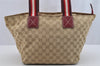Authentic GUCCI Shoulder Hand Tote Bag GG Canvas Leather 131230 Beige 6347I