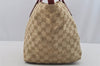 Authentic GUCCI Shoulder Hand Tote Bag GG Canvas Leather 131230 Beige 6347I