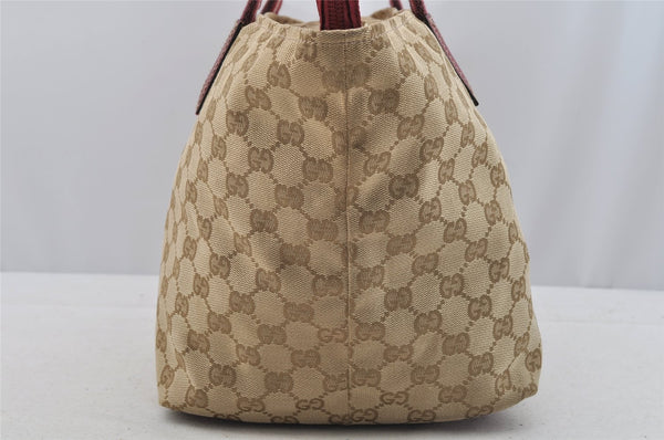 Authentic GUCCI Shoulder Hand Tote Bag GG Canvas Leather 131230 Beige 6347I