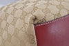 Authentic GUCCI Shoulder Hand Tote Bag GG Canvas Leather 131230 Beige 6347I