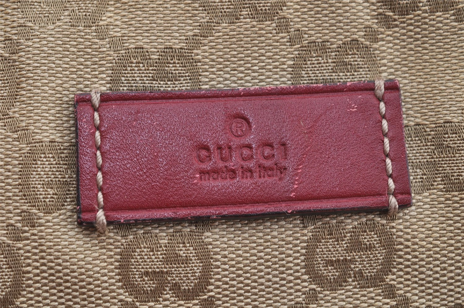 Authentic GUCCI Shoulder Hand Tote Bag GG Canvas Leather 131230 Beige 6347I