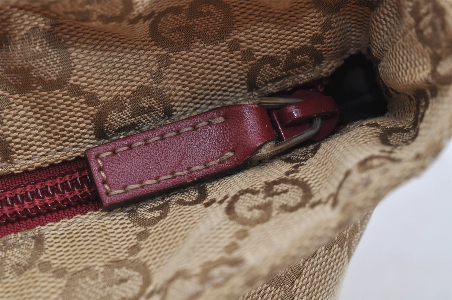 Authentic GUCCI Shoulder Hand Tote Bag GG Canvas Leather 131230 Beige 6347I