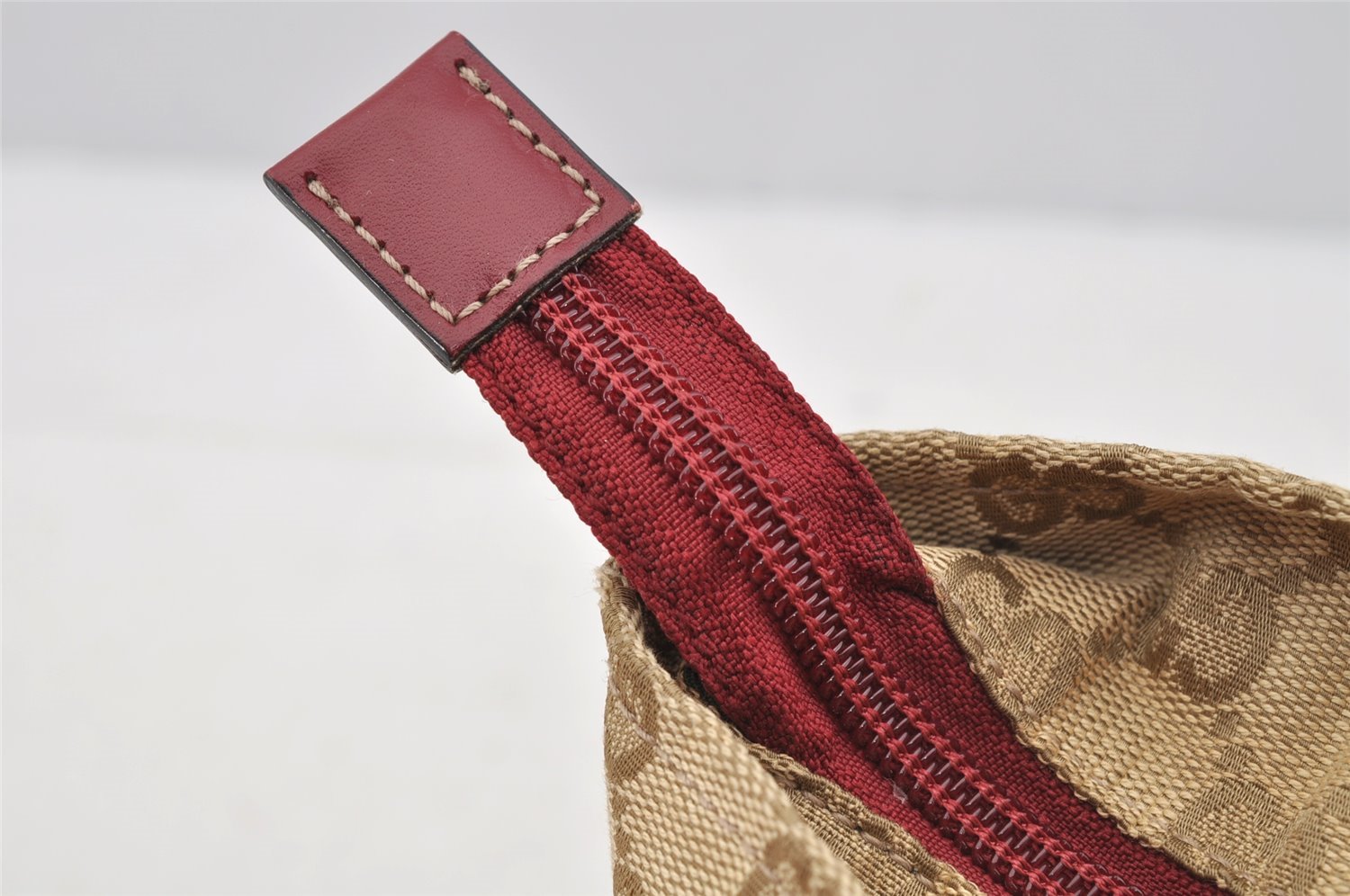 Authentic GUCCI Shoulder Hand Tote Bag GG Canvas Leather 131230 Beige 6347I