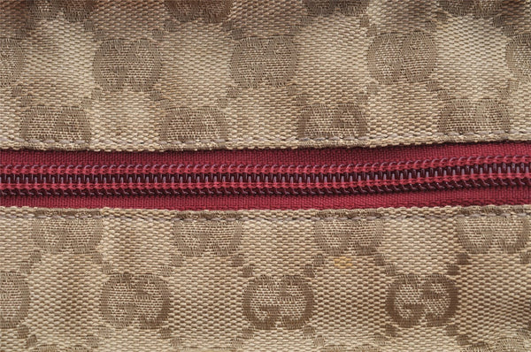 Authentic GUCCI Shoulder Hand Tote Bag GG Canvas Leather 131230 Beige 6347I
