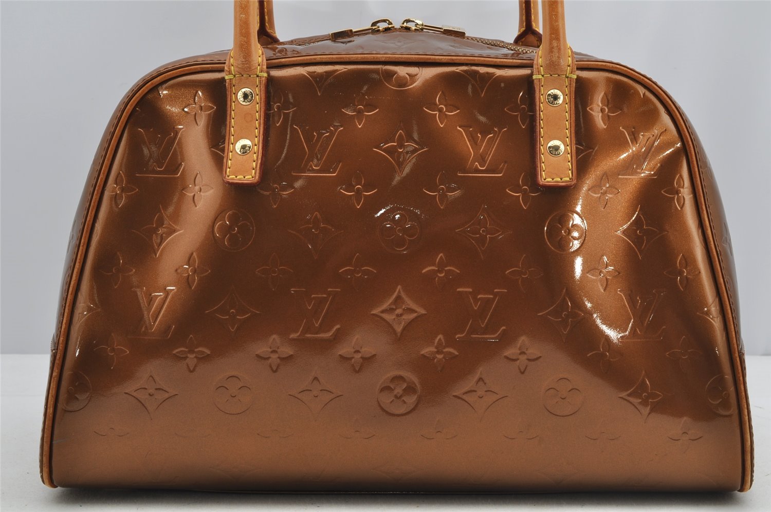 Authentic Louis Vuitton Vernis Tompkins Square Hand Bag Brown M91103 LV 6348I