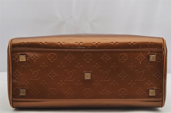 Authentic Louis Vuitton Vernis Tompkins Square Hand Bag Brown M91103 LV 6348I