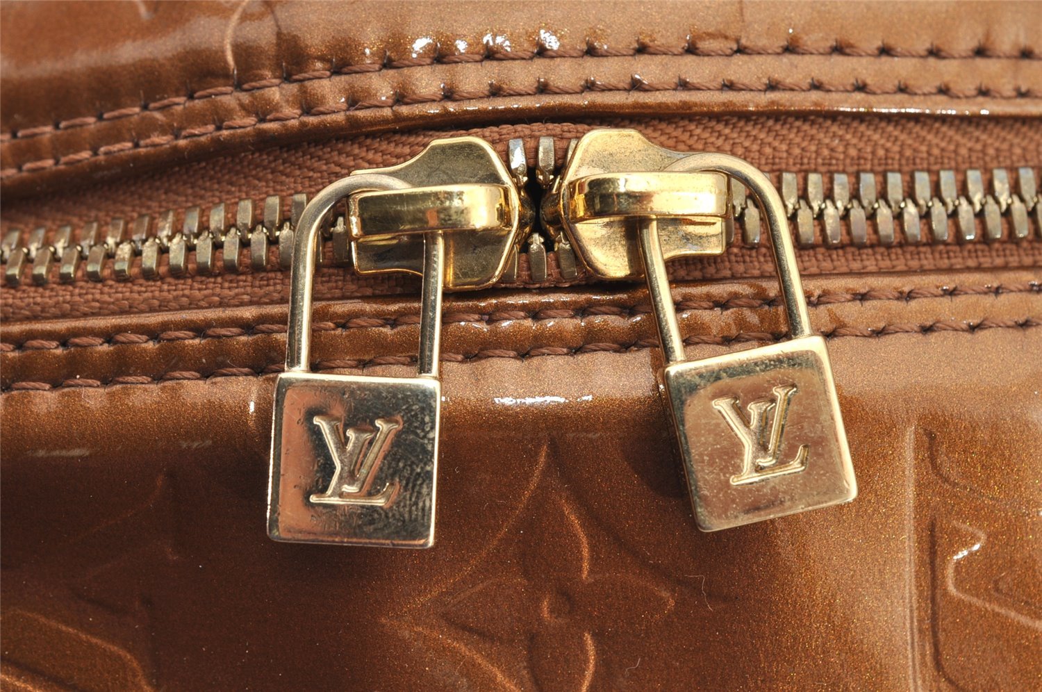 Authentic Louis Vuitton Vernis Tompkins Square Hand Bag Brown M91103 LV 6348I