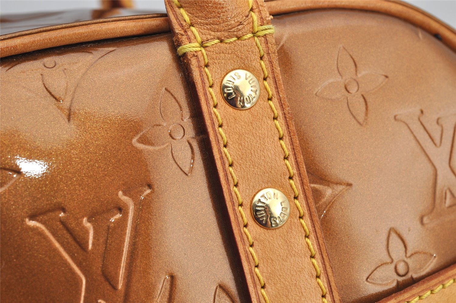 Authentic Louis Vuitton Vernis Tompkins Square Hand Bag Brown M91103 LV 6348I