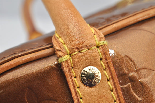 Authentic Louis Vuitton Vernis Tompkins Square Hand Bag Brown M91103 LV 6348I