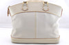 Authentic Louis Vuitton Suhali Lockit MM Hand Bag White M91874 LV 6349I