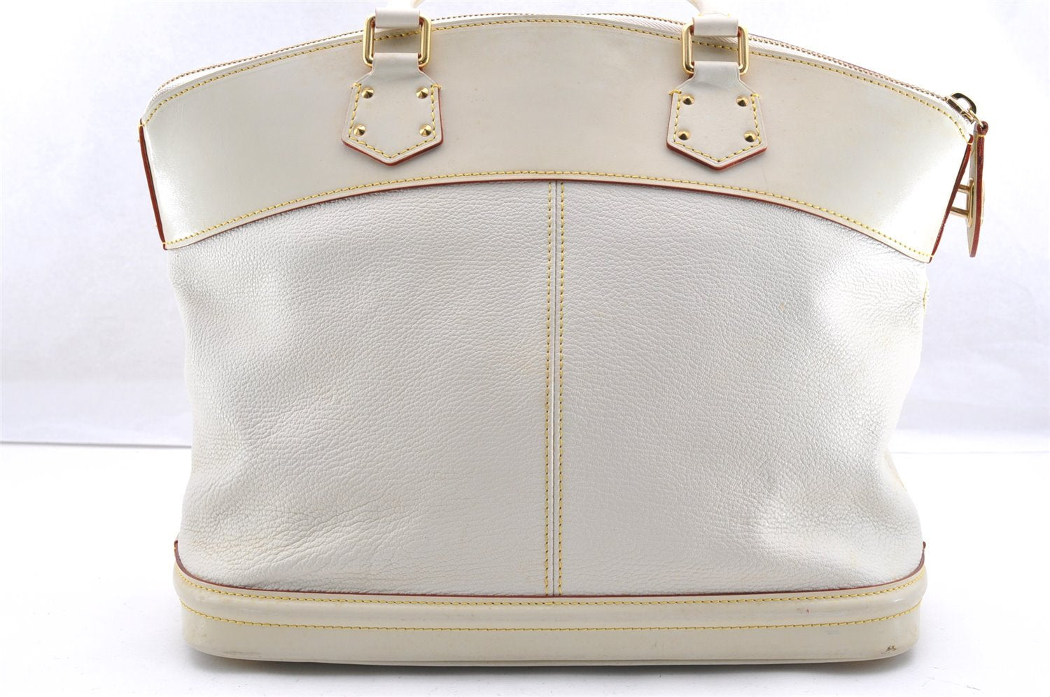 Authentic Louis Vuitton Suhali Lockit MM Hand Bag White M91874 LV 6349I