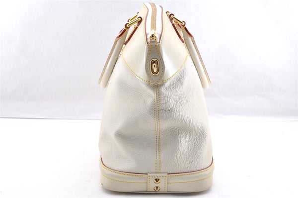 Authentic Louis Vuitton Suhali Lockit MM Hand Bag White M91874 LV 6349I