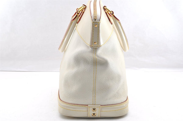 Authentic Louis Vuitton Suhali Lockit MM Hand Bag White M91874 LV 6349I