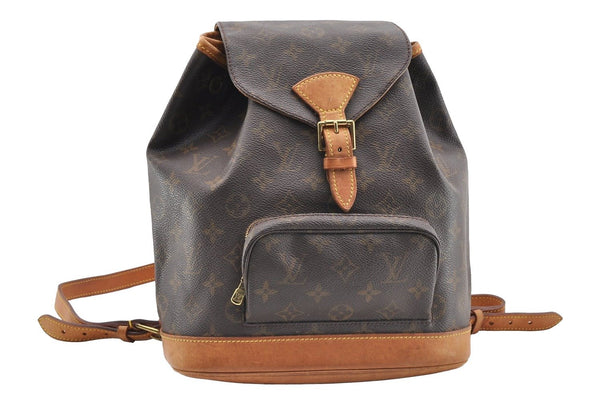 Authentic Louis Vuitton Monogram Montsouris MM Backpack M51136 LV 6350I