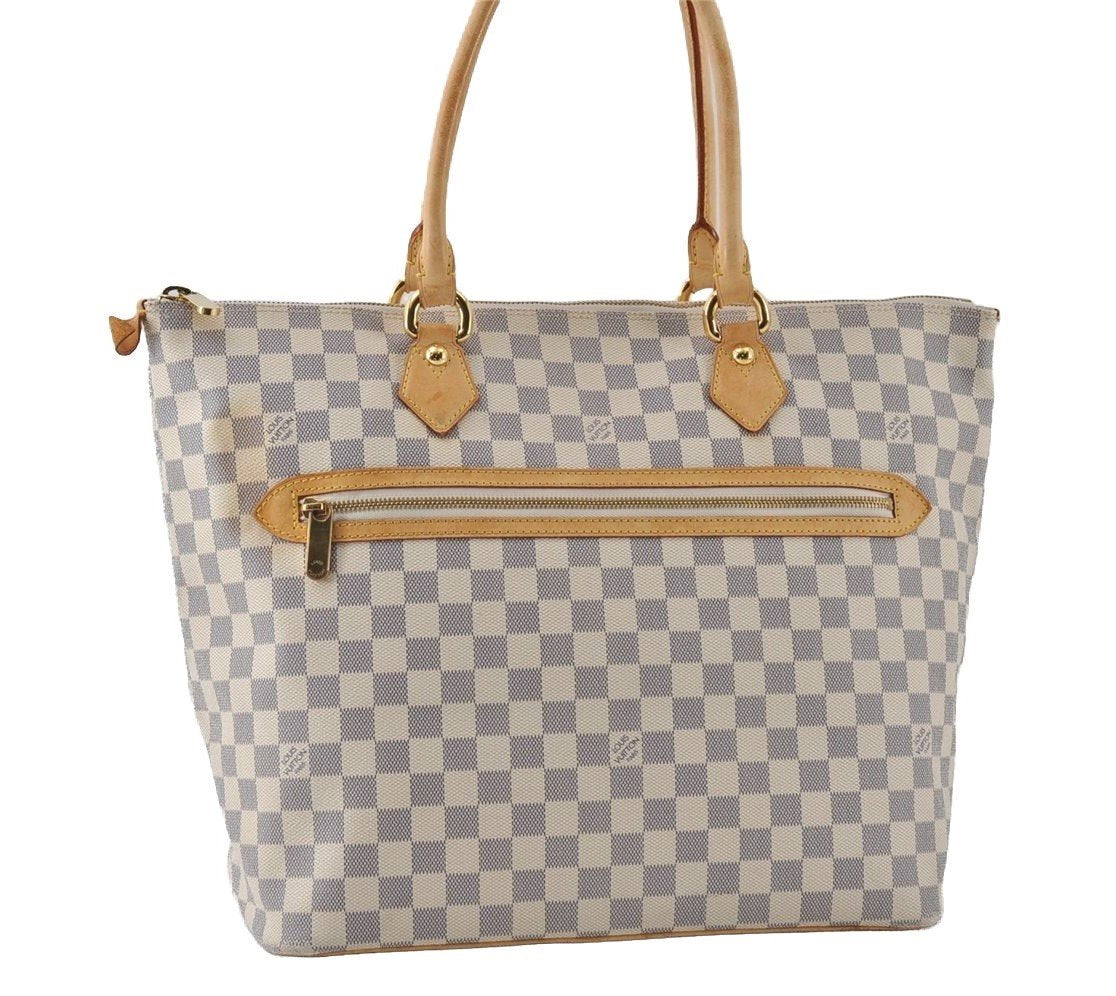 Authentic Louis Vuitton Damier Azur Saleya GM Shoulder Tote Bag N51184 LV 6351I