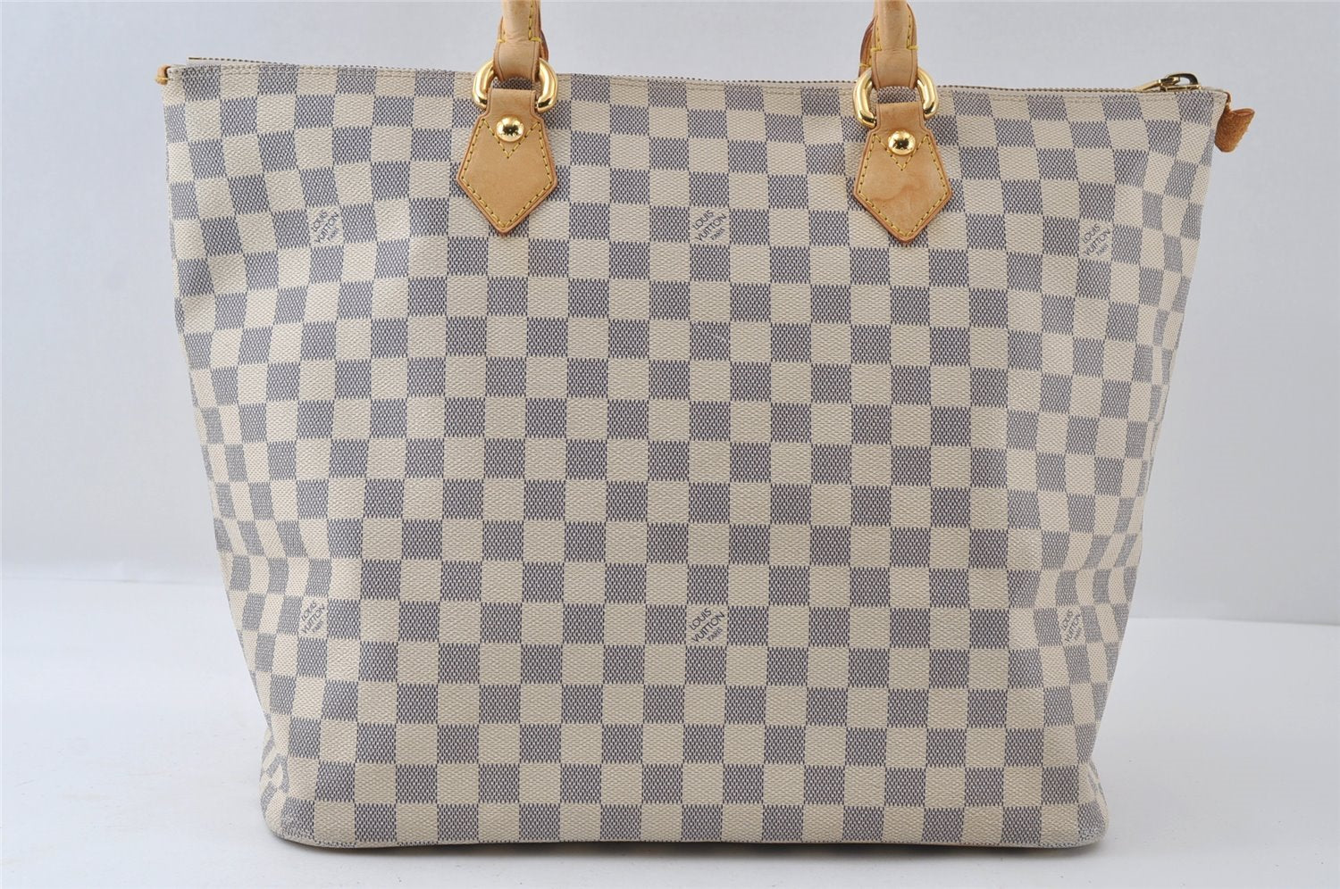 Authentic Louis Vuitton Damier Azur Saleya GM Shoulder Tote Bag N51184 LV 6351I