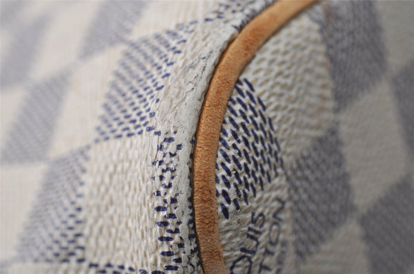 Authentic Louis Vuitton Damier Azur Saleya GM Shoulder Tote Bag N51184 LV 6351I