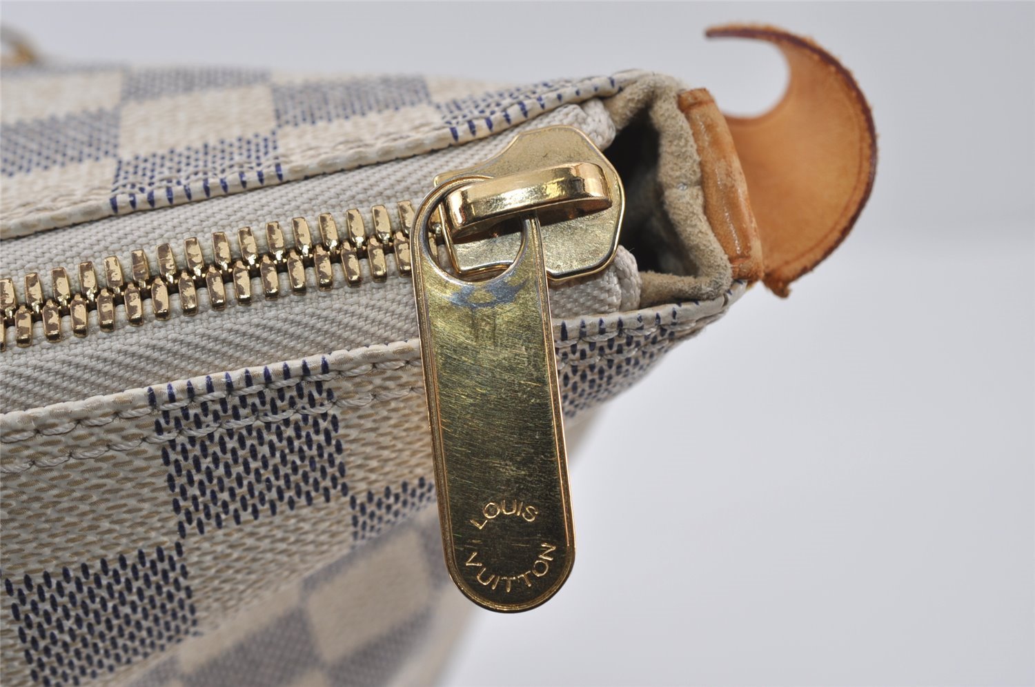 Authentic Louis Vuitton Damier Azur Saleya GM Shoulder Tote Bag N51184 LV 6351I