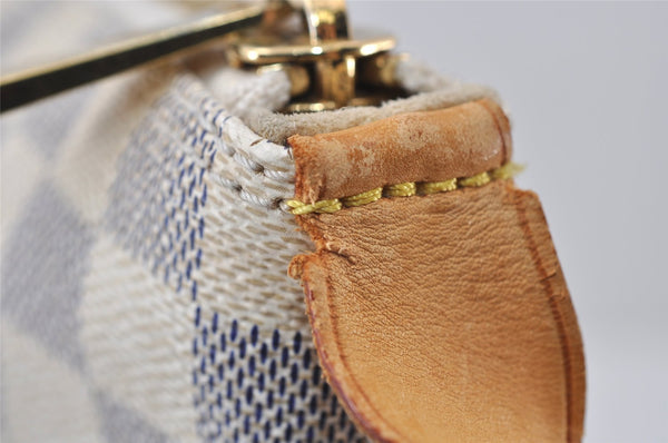 Authentic Louis Vuitton Damier Azur Saleya GM Shoulder Tote Bag N51184 LV 6351I