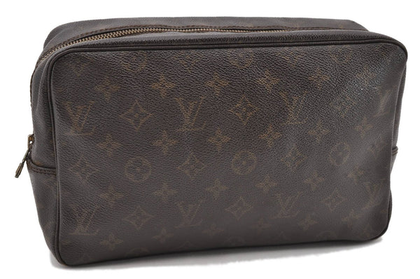 Auth LOUIS VUITTON Monogram Trousse Toilette 28 Clutch Hand Bag M47522 LV 6352C