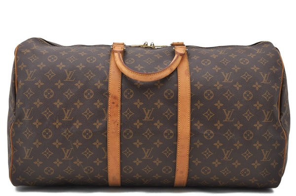 Authentic LOUIS VUITTON Monogram Keepall 55 Boston Bag M41424 LV 6354C