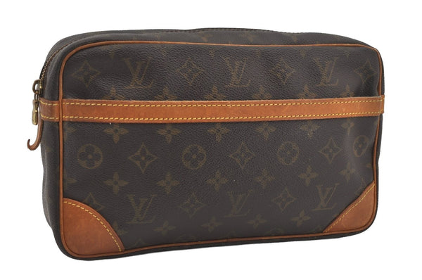 Authentic Louis Vuitton Monogram Compiegne 28 Clutch Hand Bag M51845 LV 6354I
