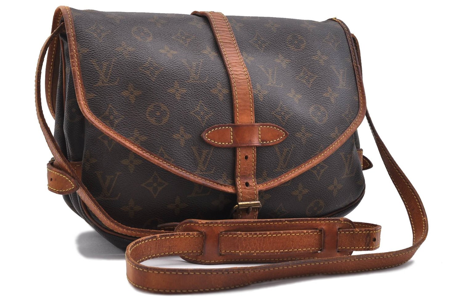 Auth LOUIS VUITTON Monogram Saumur 30 Shoulder Cross Bag M42256 LV Junk 6355C