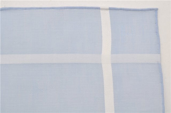 Authentic HERMES Carre 45 Scarf H Logos Pattern Cotton Light Blue Box 6358E