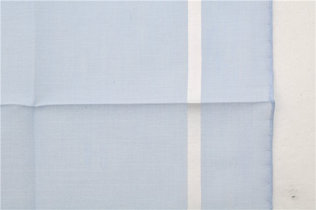 Authentic HERMES Carre 45 Scarf H Logos Pattern Cotton Light Blue Box 6358E