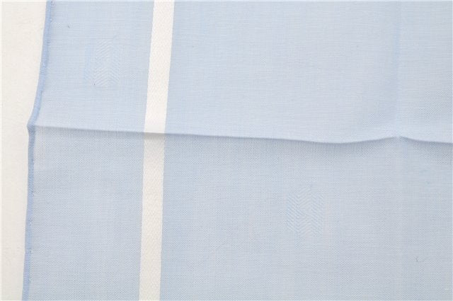 Authentic HERMES Carre 45 Scarf H Logos Pattern Cotton Light Blue Box 6358E