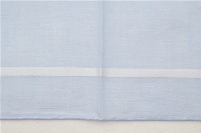 Authentic HERMES Carre 45 Scarf H Logos Pattern Cotton Light Blue Box 6358E