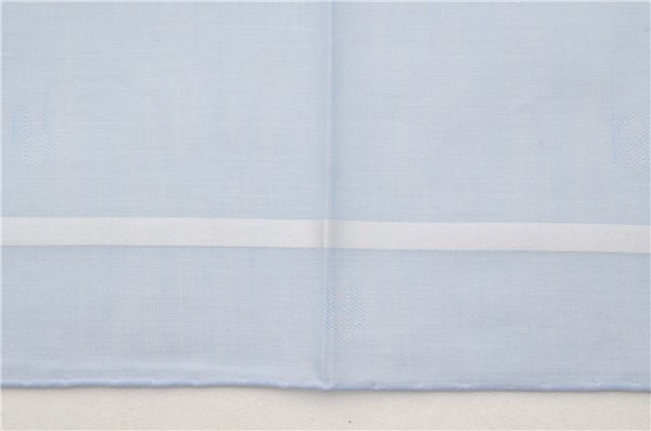 Authentic HERMES Carre 45 Scarf H Logos Pattern Cotton Light Blue Box 6358E