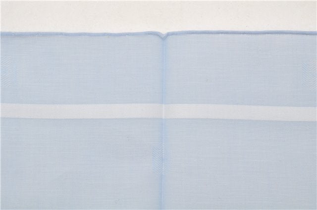 Authentic HERMES Carre 45 Scarf H Logos Pattern Cotton Light Blue Box 6358E